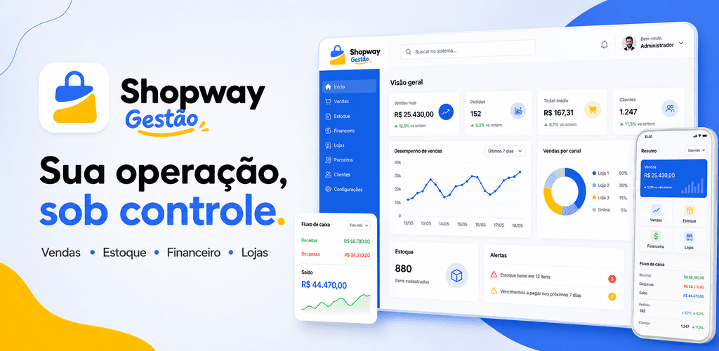 Shopway Gestão com vendas, estoque, financeiro e lojas