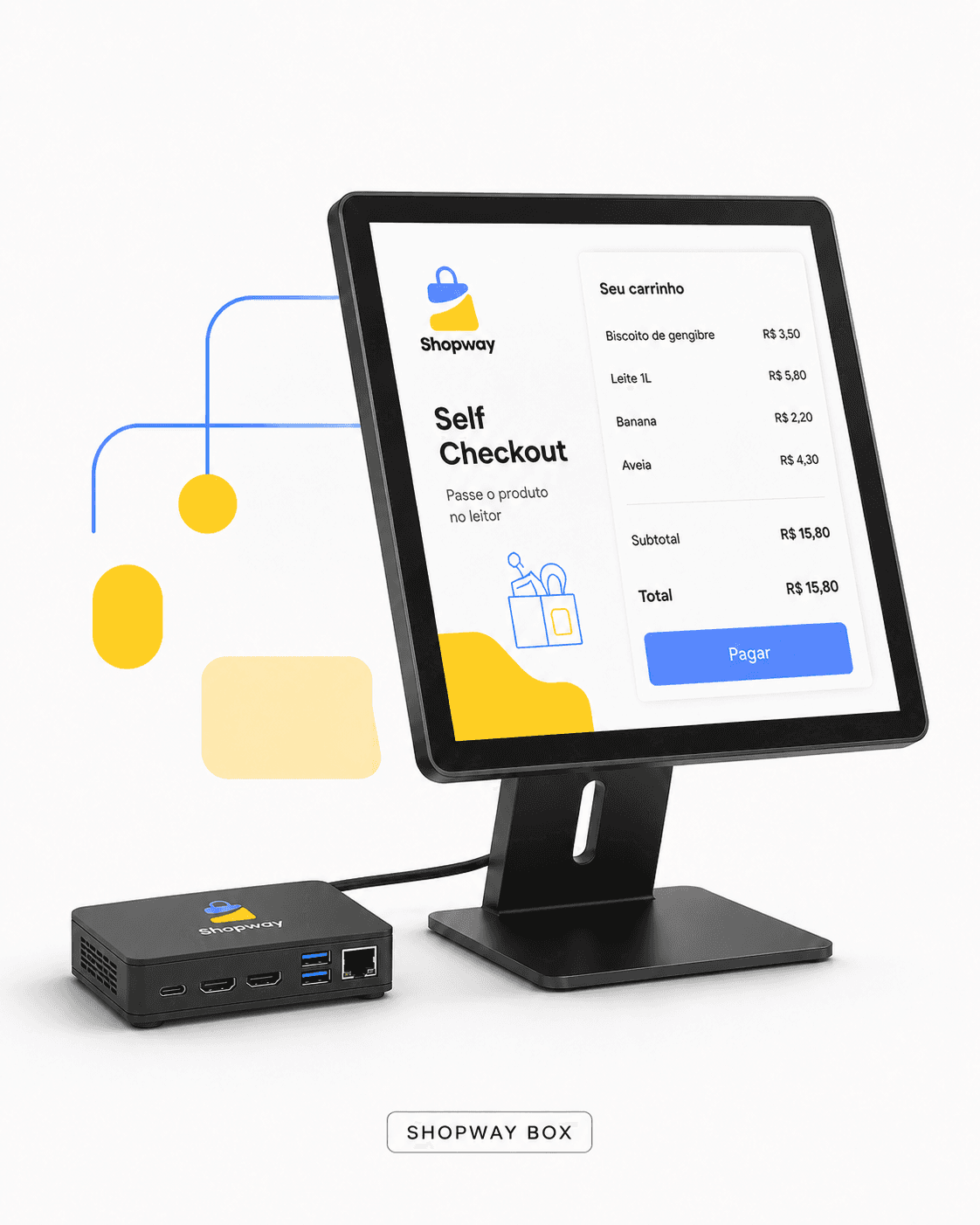 Shopway Box e totem de autoatendimento